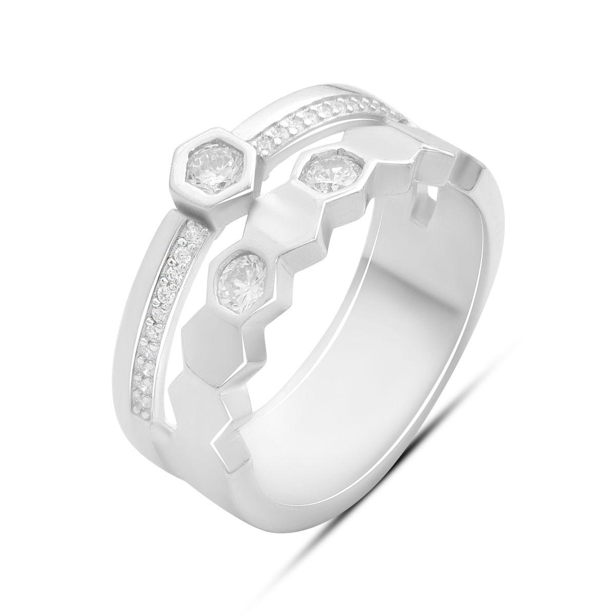 

Silver ring with cubic zirconia, product weight 4.92 g (2192480) 18 білий