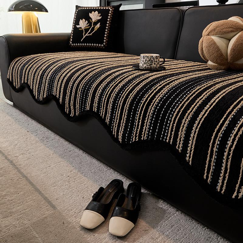 Special-Shaped Sofa Cushion Plush Autumn And Winter Thickened Leather Sofa Special Seat Cushion Fixed Non-Slip  New Sofa Cover