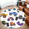 1pc monster trucks Round Chair mat Area Rug - Non-Slip, Floor Mat for Office, Bedroom, and Indoor Decor c1125813