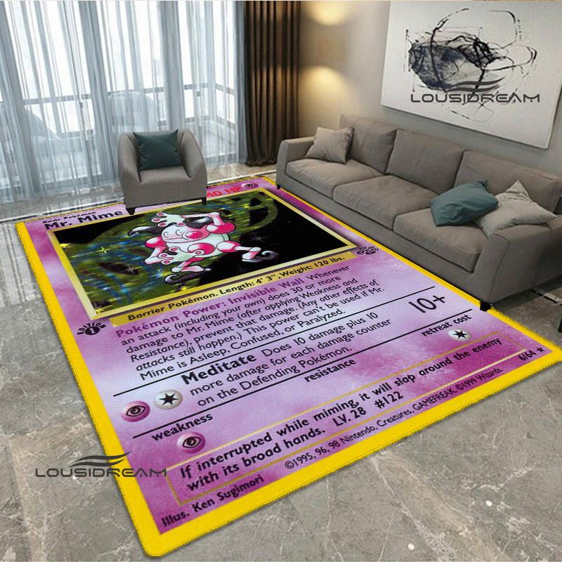 Cartoon Pokémon Trading Card Game Print carpet Non-slip carpet carpets for living room area rug Door pad anime rug birthday gift