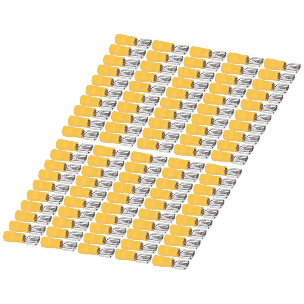 100PCS Insulated Wire Terminal Female Spade Electrical Crimp Connector for AWG 12‑10 4‑6mm²