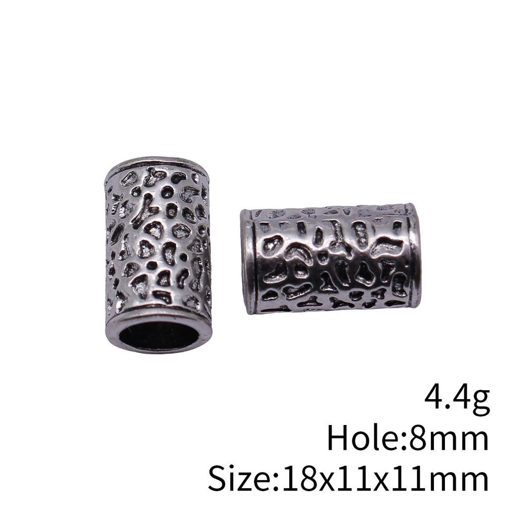 Hammered Texture Tube Spacer Beads Alloy Loose Beads For DIY Bracelet Dreadlocks Hair Braiding Jewelry Making Parts