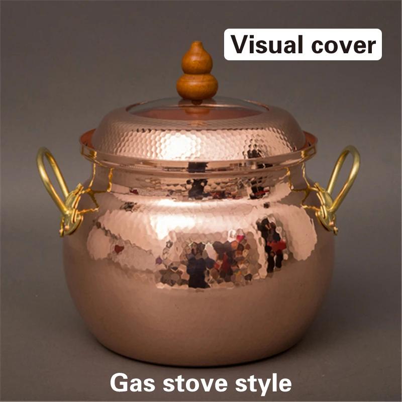 Thickened stewpot Handmade copper soup pot capacity copper pots Induction cooker soup pot Gas stockpot Pure Copper Soup Pots