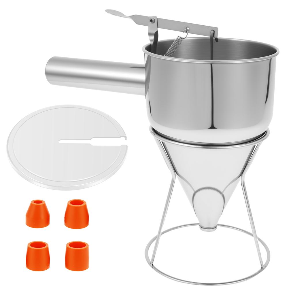 1200 ML Trichterspender Edelstahl Teigspender mit Ständer Cupcake Pfannkuchenteigbereiter zum Backen Küchenzubehör