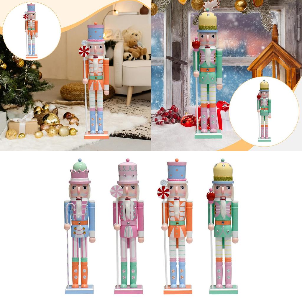 Wooden Nutcracker Ornament Decorative Collectible Craft Christmas Decoration Tabletop Decoration Nutcracker Figurine for Home