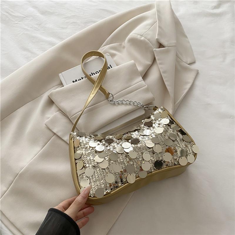 Fashion Sequined Underarm Bag Korean Style Small Square Shoulder Bag