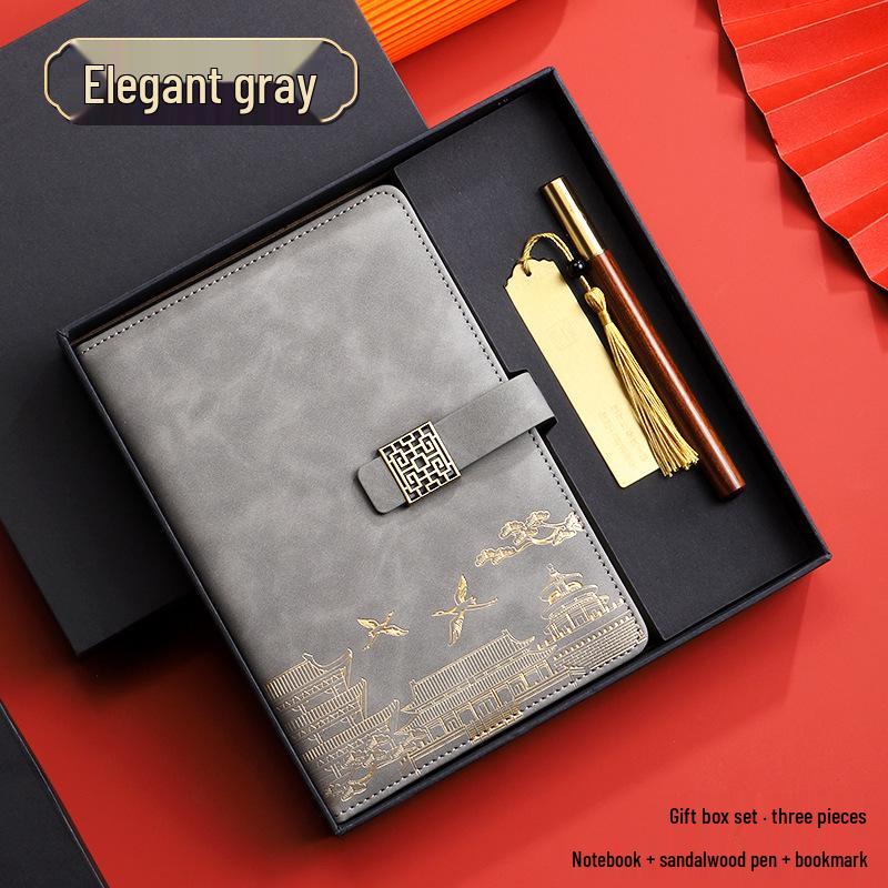 Chinese Style Custom Logo Notebook & Gift Box Set for Business and Cultural Events