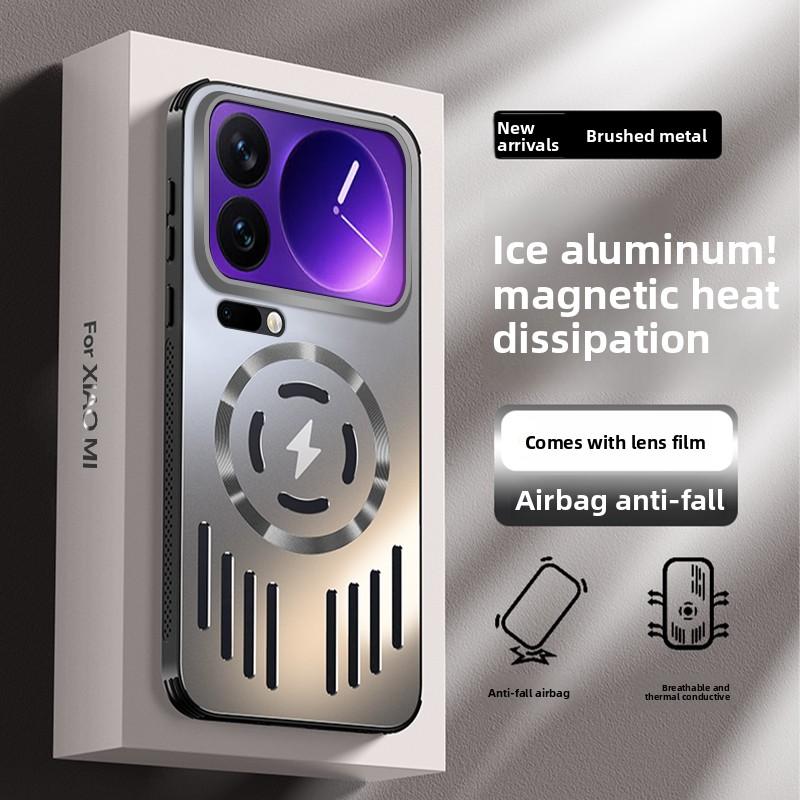 For Xiaomi Mi 17 Pro Max Case Hard Metal heat dissipation magnetic Wireless charging Protect back cover for xiaomi 17 Pro Shell