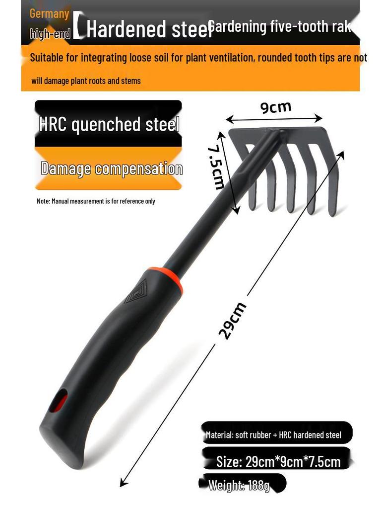 CPAI Gardening Tool Set: Small Shovel, Rake, Hoe, and Spade for Planting Flowers and Vegetables.