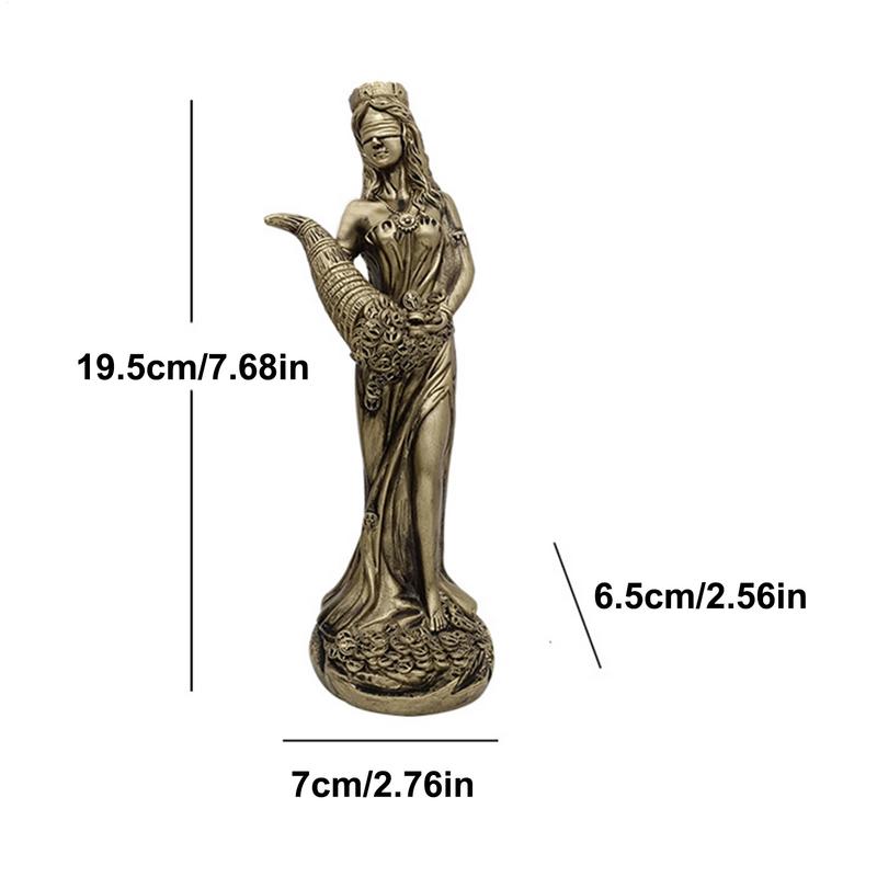 Goddess Fortune Statue Resin Miniature Greek Luck Lady Statue Good Fortune Sculpture Exquisite Home Interior Ornament for