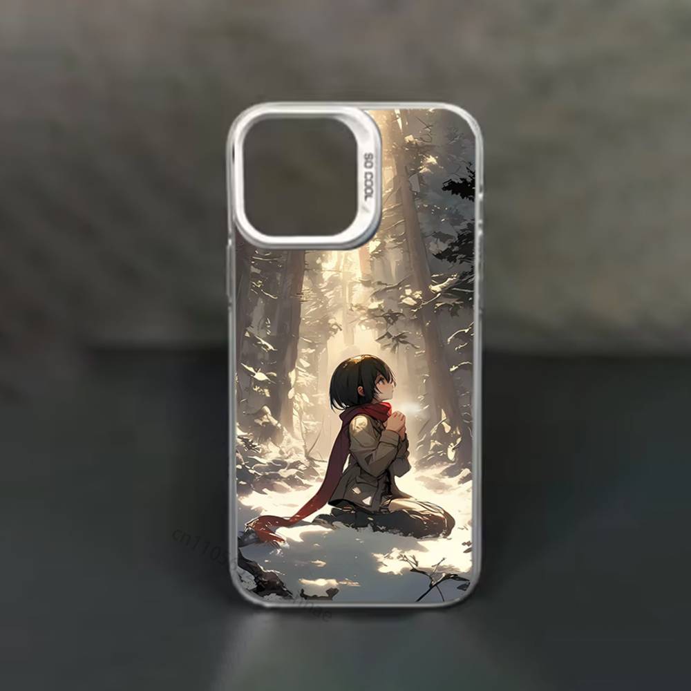 Attack On T-Titan Mikasa Phone Case for iPhone 15 16 Pro Max Air SE 11 13 Pro 14 Plus 12 11Pro 15Pro Max 16e Cover