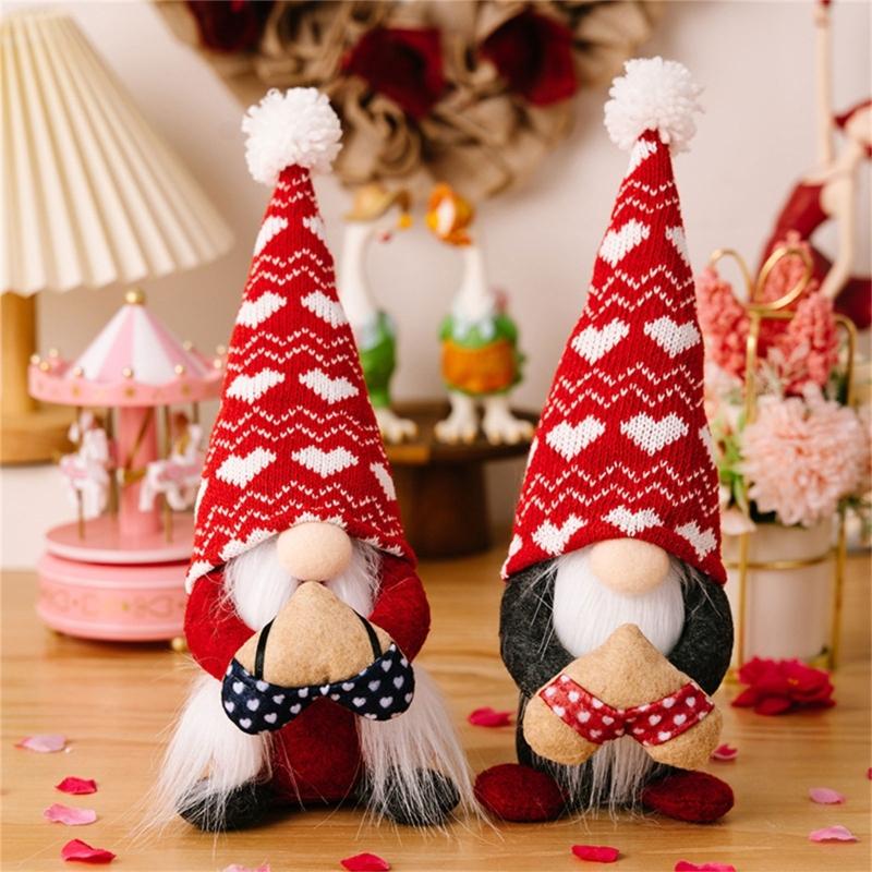 Valentine's Day Gnome Decorations Handmade Gnome Decorations for Table Ornament Valentines Birthday Present