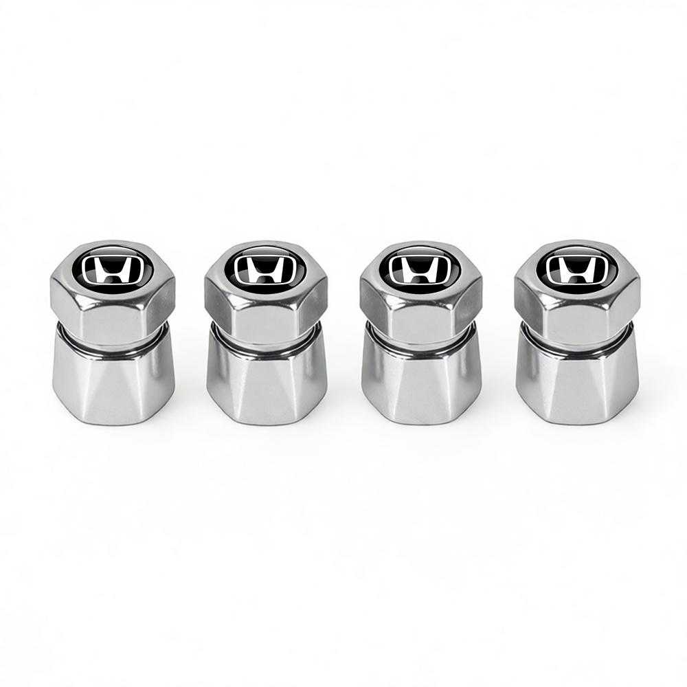 4Pcs Aluminum Car Tire Valve Caps Diamond Tyre Valve Airtight Cover Waterproof Dust For Honda City Odyssey CIVIC CRV Automobiles