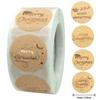 500Pcs Merry Christmas Stickers Pvc Black Background  Stamping Adhesive Labels Christmas Gift Sealing Stickers