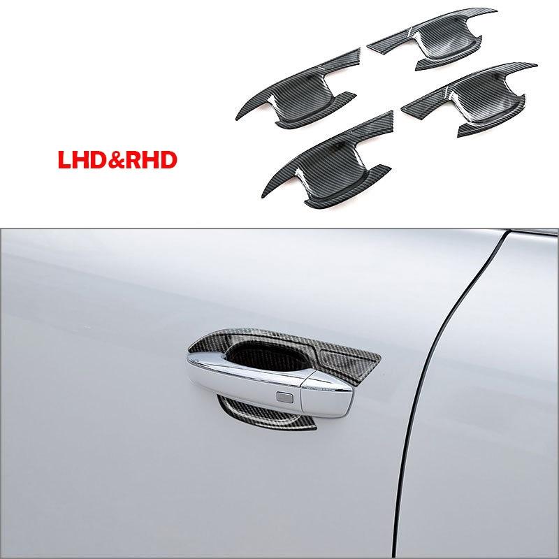 LHD RHD For MG HS 2018- ABS carbonfiber Car Door Pull Door knob Catch Door Handle Bowl Cap Decoration Cover Trim Accsesories
