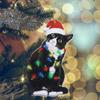 Acrylic Black Cat Christmas Tree Pendant Cute Christmas Tree Decoration Ornament   Christmas