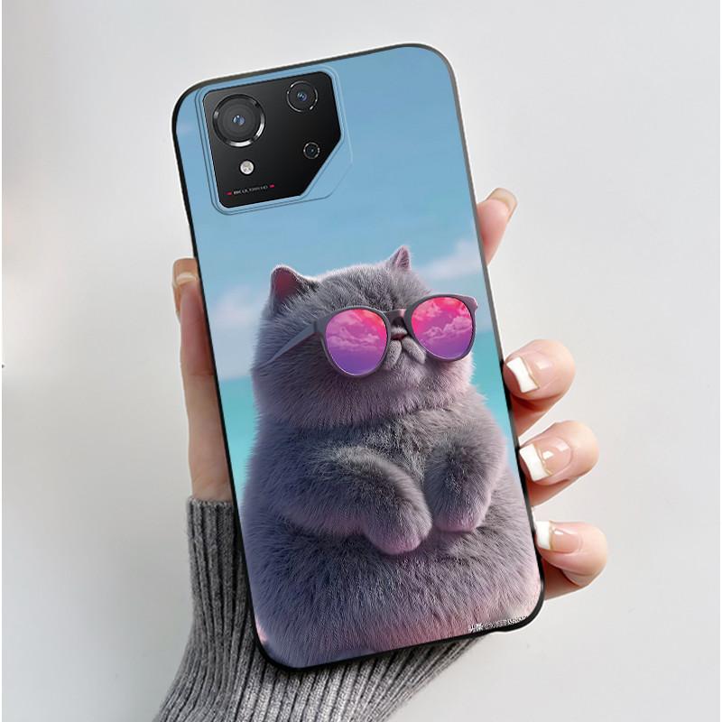 Casing For Asus ROG Phone 8 Phone8 ROG8 Pro Case Luxury Dragon Cute Cool Boys Girls Slim Black Matte Soft TPU Back Protect Cover