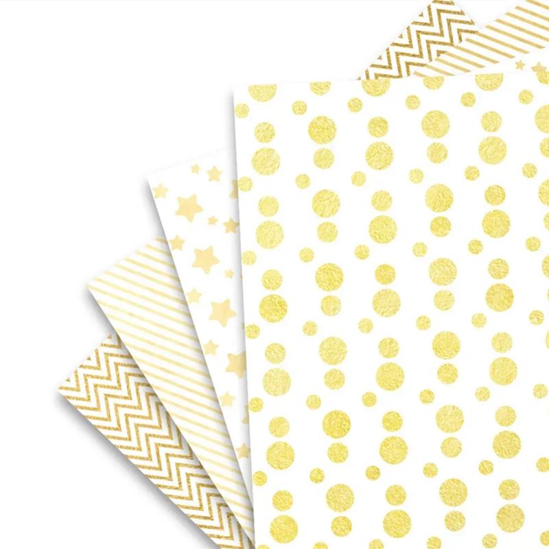 Christmas Gift Wrapping Paper, Gold Star New Year Gift Box Packaging Paper, DIY Crafts Supplies Christmas, Tissue Paper ,10SHEET