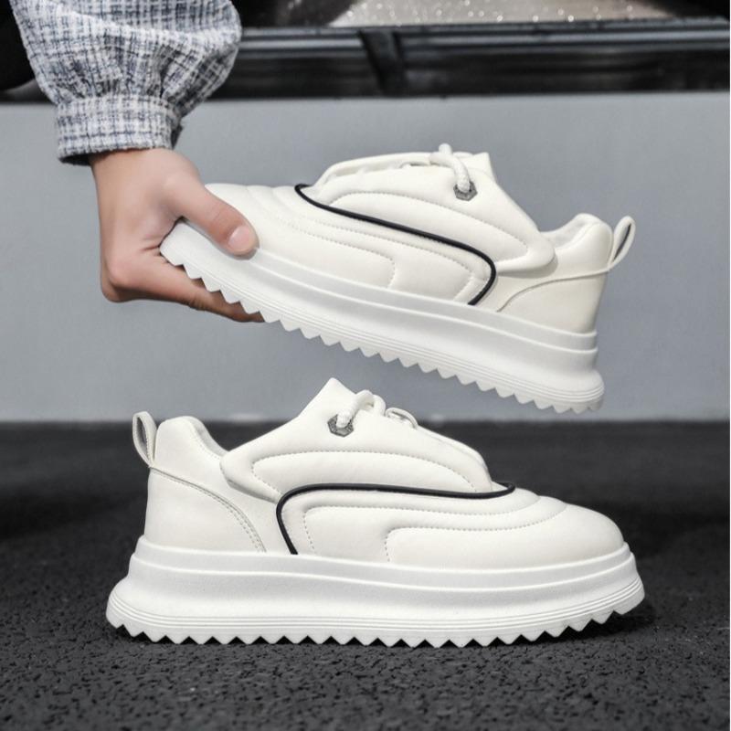 New Mens Designer Casual Shoes Autumn Winter Original Youth Student White Leather Flats Shoes Fashion Sneakers for Men Masculino