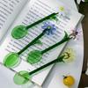 Heat Resistant Transparent Glass Stirring Spoon Artistic Flower Pattern Colored Coffee Stirrer For Hot Drink and Dessert