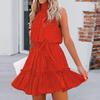 Fashion Women Floral  Printed  Strapless Ruffle Bandage Casual  Dress