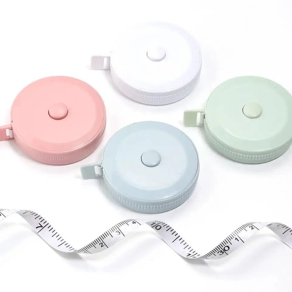 1PC/15PCS 1.5m Small Tape Measure Portable Student Soft Leather Three Measurement Clothes Automatic Recycling