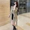 Spring 2025 Slimming French Trench Coat in Plus Sizes - Women's Light Luxury Casual Fashion