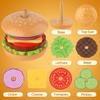 Aizweb Montessori Toys for 3 Year Old - Wooden Burger Stacking Toys for Toddlers and Kids Preschool, Educational Toys, Fine Motor Skill Toy, Blocks