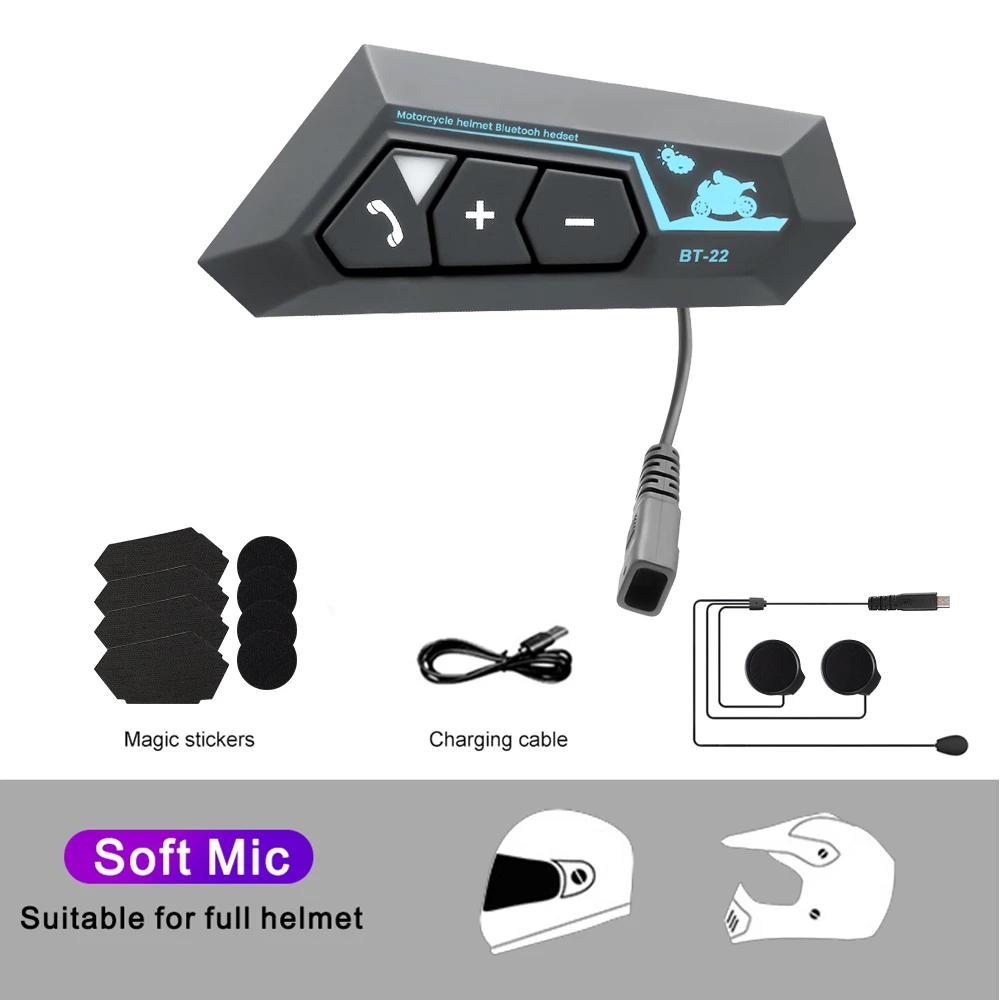 

BT22 Bluetooth мотоциклетный шлем гарнитура наушники беспроводной мотоцикл гарнитура стерео наушники динамик с мягким микрофоном