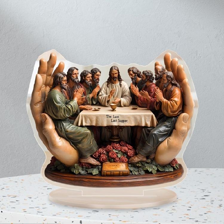Artistics Acrylic Last Supper Figurine Classical Spiritual Desk Display Sturdy Home Office Decoration