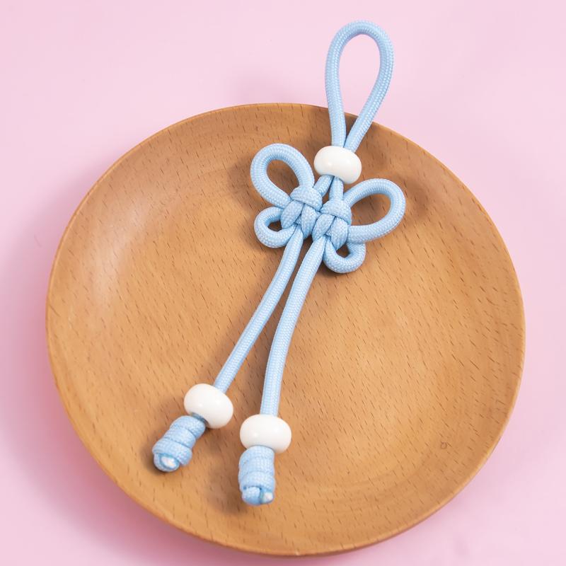 Diy Bag Charm Handmade Butterfly Braided Rope Keychain  Bag Pendant Jewelry Diy Colorful Handbag Hanging Dec Key Holder