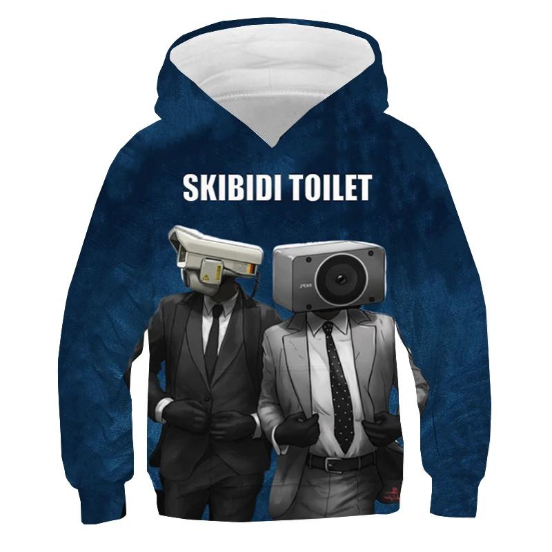 Bluza z nadrukiem Skibidi Toilet dla dzieci Jesień Zima Ubrania Dziecięca Bluza Titan Speakerman Bluzy dla chłopców Dziewczęcy Sweter z kapturem Cartoon