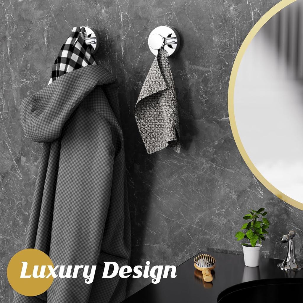 2/4/6pcs Reusable Suction Cup Hook Bathroom Kitchen Glass Tile Suction Cup Hook Hanging Clothes Bath Ball Towel Chrome Hook