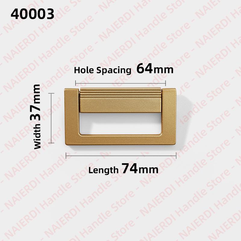 NAIERDI 5 Pieces Concealed Flat Furniture Handle Black Invisible Cabinet Pulls Aluminum Alloy Wardrobe Door Handles