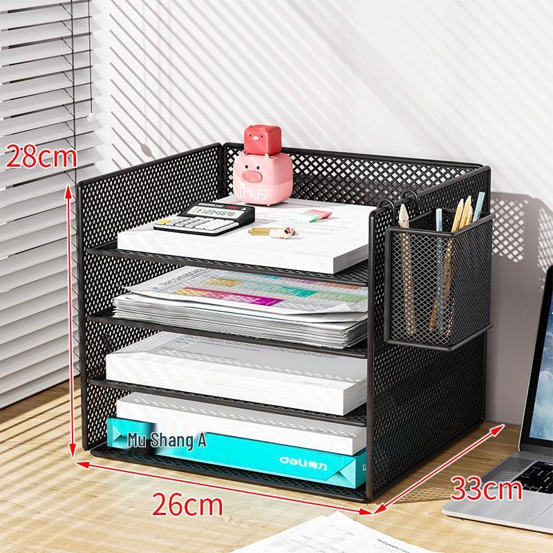 Multi-Layer Metal Desktop File Rack and Document Holder