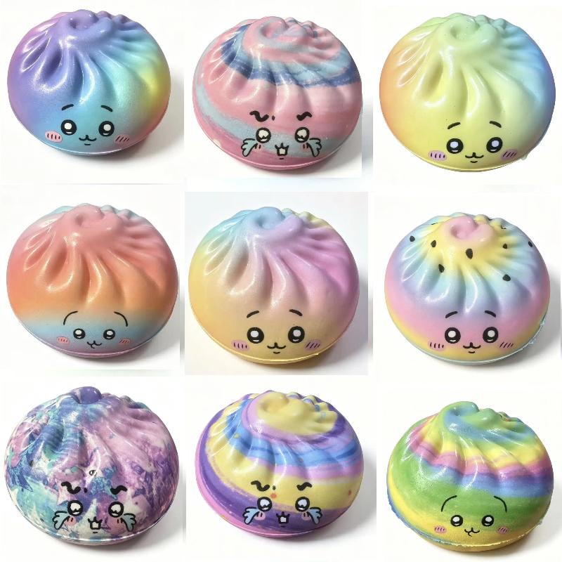NEUES farbenfrohes ausdrucksstarkes Knödel Squishy Spielzeug mit Dampfgarer, ein Angstlöser Knetspielzeug für Stressabbau Spielzeug, Geburtstagsgeschenke