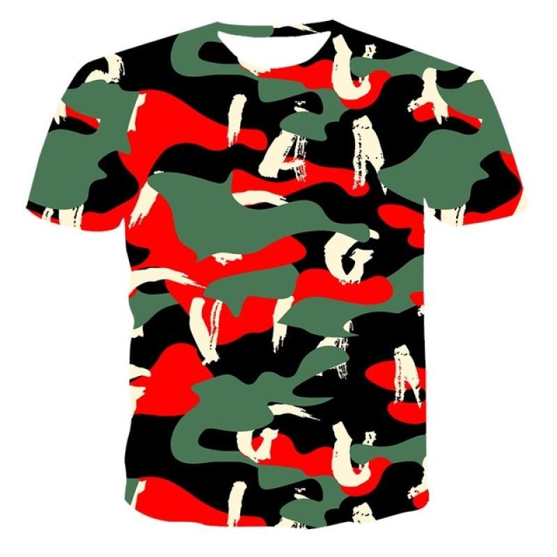 Camouflage Freizeit Herren- und Damen-T-Shirts Lässiger 3D-Druck Hip Hop Harajuku Persönlichkeit Rundhals Kurzarmkleidung