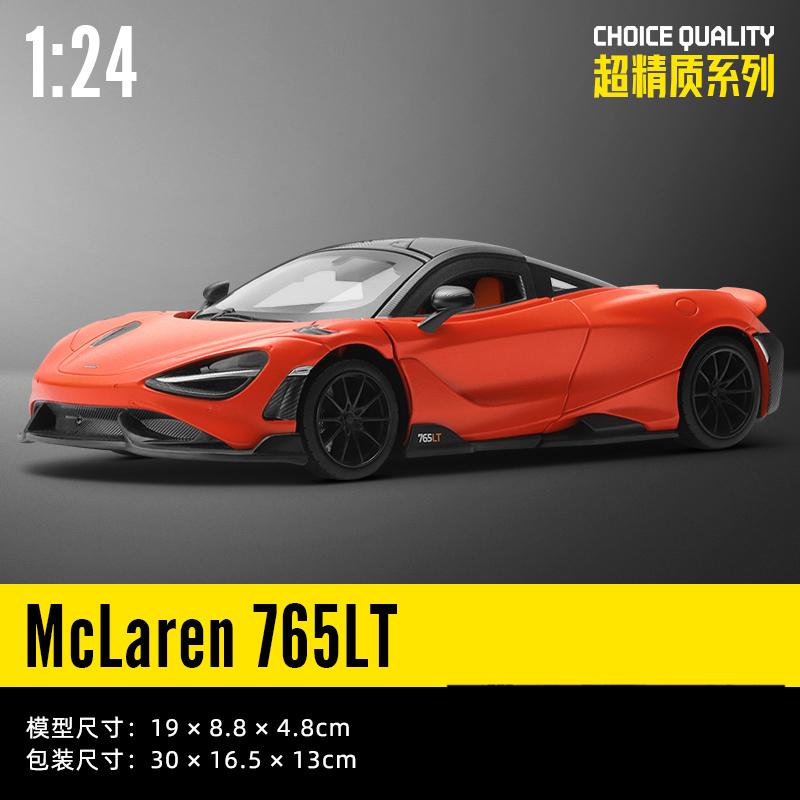 

ОСО 1:24 Металлическая модель спортивного автомобиля McLaren 765LT Литой металл Декоративные модные украшения Для подарка другу Коллекция Подарочная коробка оранжевый