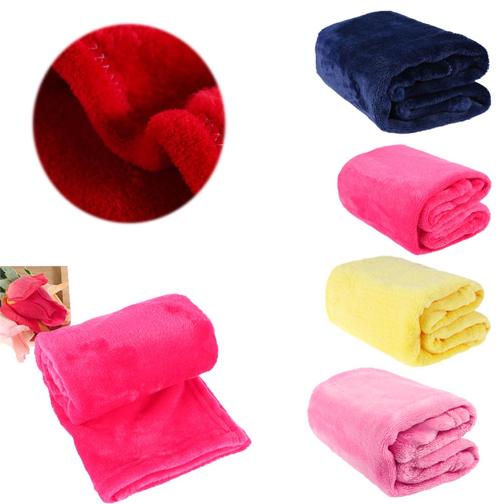 Pure Color Flannel Fleece Blanket Soft Thick Warm Couch Bed Throw Blanket Small Fleece Flannel Blacnket Bed Blankets Throw