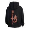 EastRogue Heavyweight Star Moon Dragon Bone Satan Devil Print Zipper Hooded Open-Front Sweatshirt Men's Jacket