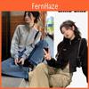 American Style Short Sweatshirt Coat For Women Spring Autumn Lightweight Zipup Cardigan