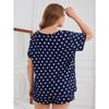 Plus Size Women Loose Short Sleeve Two Piece Pajama Set Casual Home Sleepwear