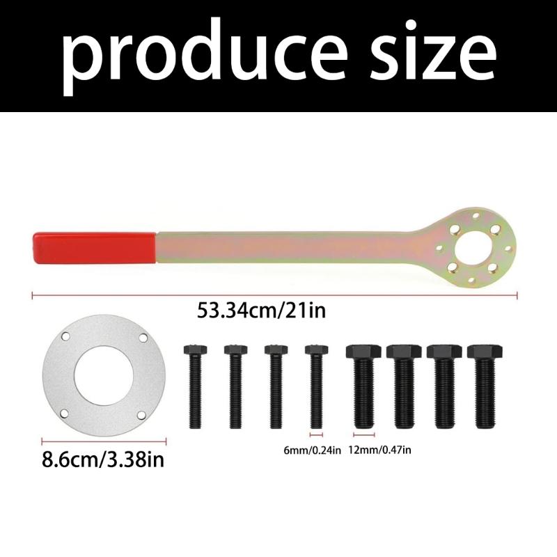 Pulley Removal Tool Kit for EJ Engine Repair 499977000, Holding Wrench with Spacer Piece and 8 Mounting Bolts for Crank Pulley and Timing Service