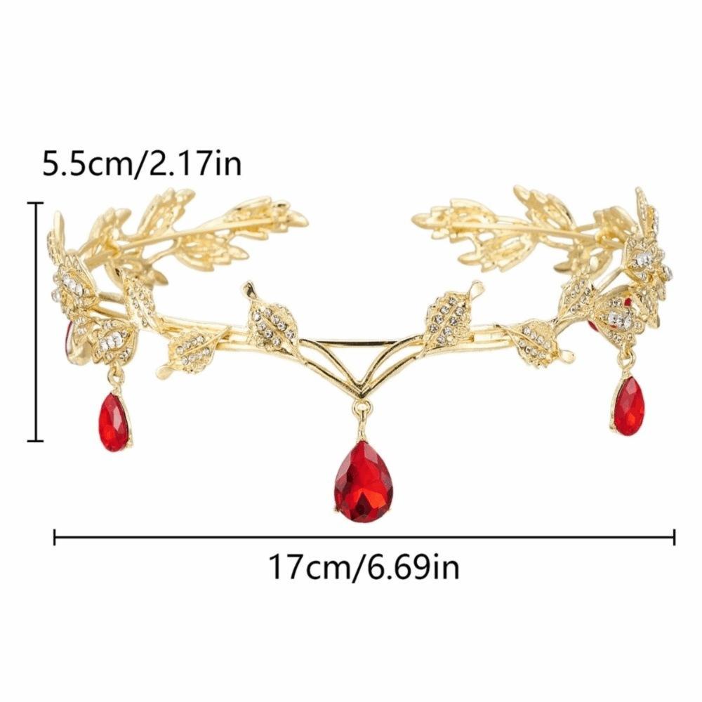 Leaves Shape Forehead Chain Rhinestone Forehead Ornaments Sweet Bride Tiara  Wedding