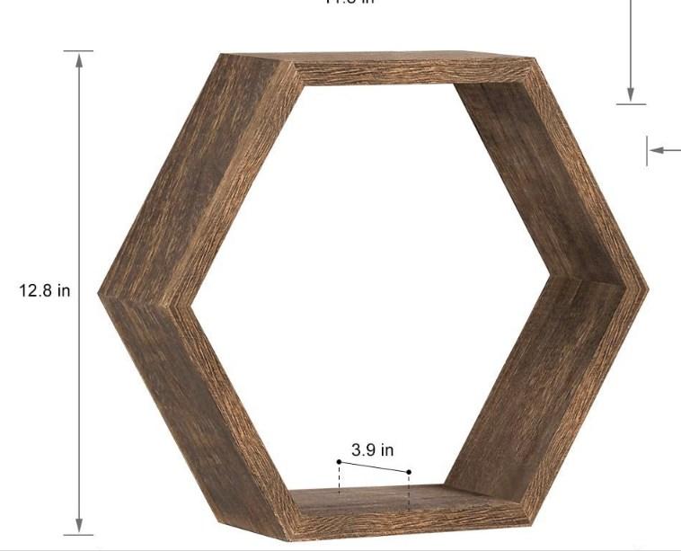 1PC Shelving Wall Hanging Wooden Hexagonal Frame Lattice Succulent Plant Frame Living Room Wall Decoration Top Wall Hanging Frame for Home