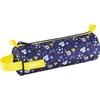 Round School Pencil Case - Football - Polyester - 22.5 X 7.5 Cm - Resistant Zip - Blue