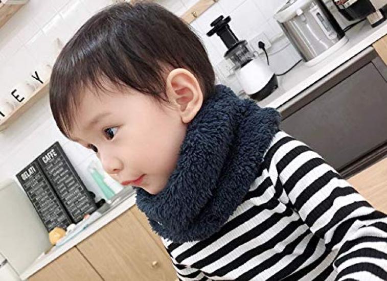 LYING Neck Cold Weather Scarf for Boys and Thick and Warm Boa Solid Toddler Warm Neck Cover for Autumn and Elementary School Cold Outdoor Fashion