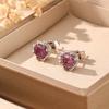 [Crown Stud Earrings with Zircon Light Luxury Fashion Elegant Simple Design Chic Women Jewelry]