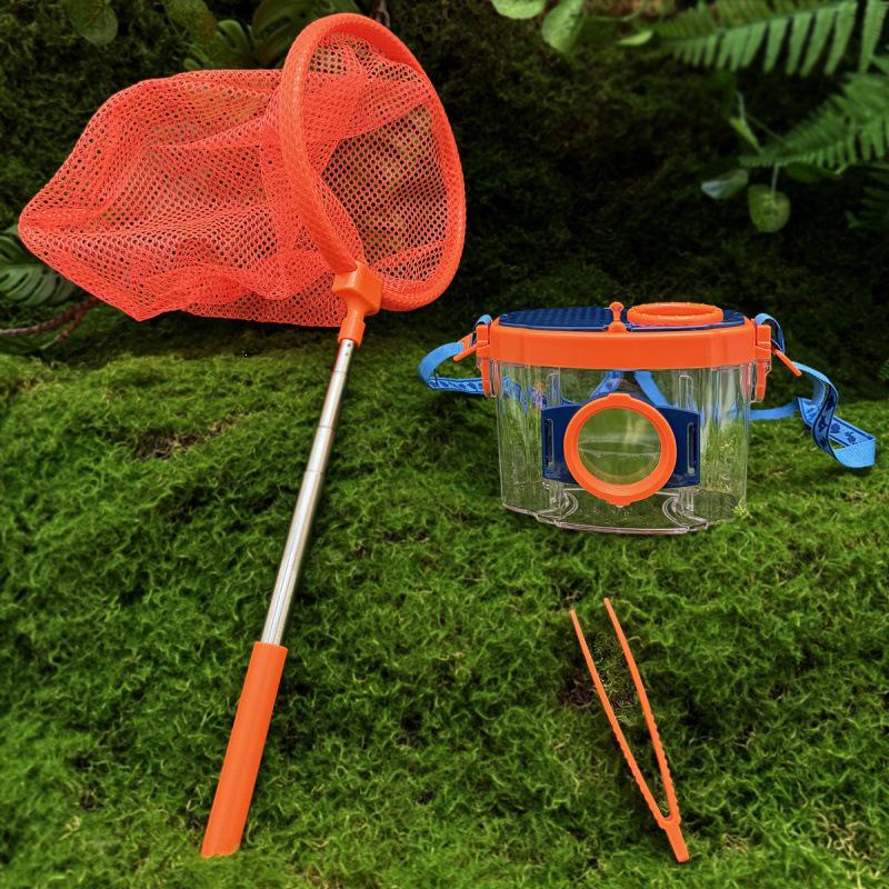 Kids' Outdoor Adventure Insect Observation Kit with Magnifying Glass, Butterfly Net, and Exploration Tools