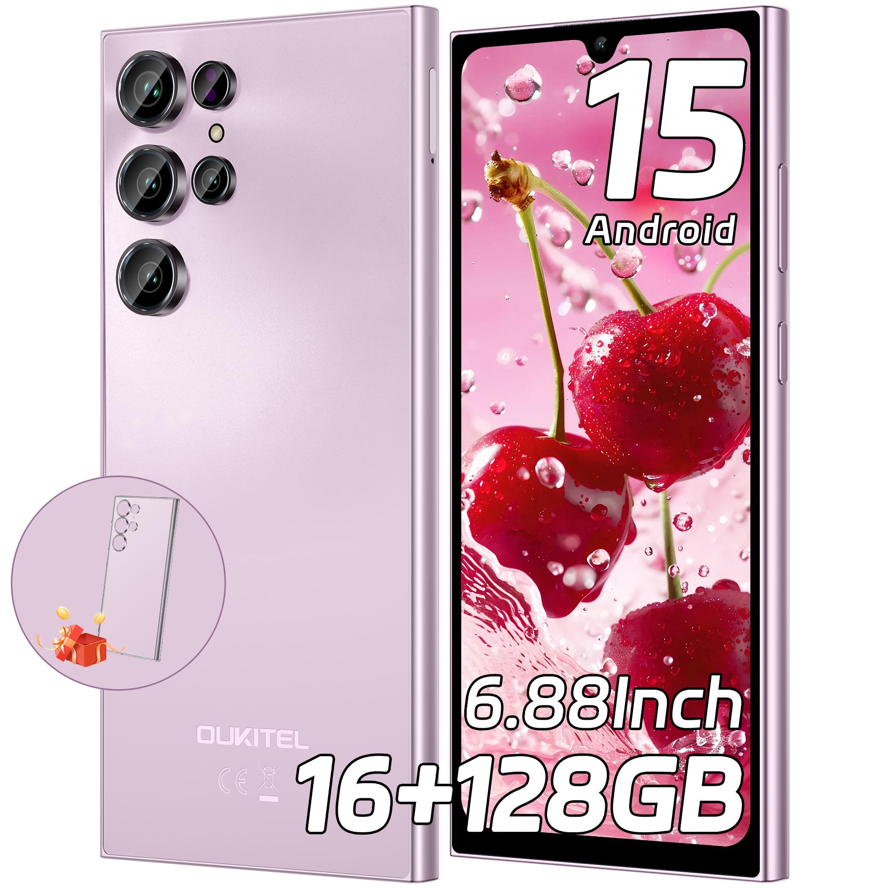 OUKITEL C61 Entsperrtes Handy 2025 - Android 15, 6,88  Display Smartphone, 16GB+128GB/1TB, 5150mAh Akku Handy, 13MP Kamera rosa